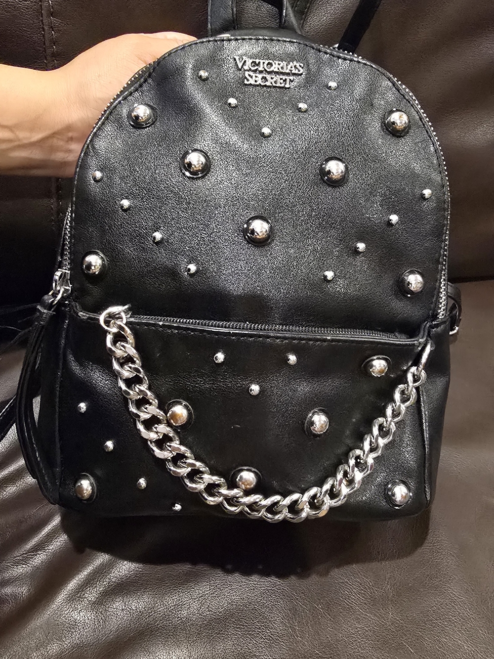 Victoria's Secret Black Studded Mini Backpack - Picture 2 of 9